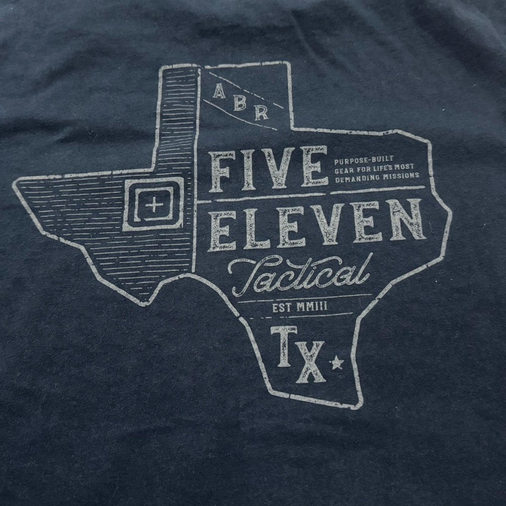 5.11 Tactical Texas State Short Sleeve T-Shirt Navy Blue Size Medium - Picture 6 of 8